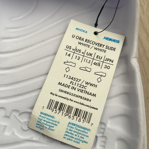 HOKA One One unisex Ora Recovery Slide White Slip On Sandals Slippers - Picture 6 of 8